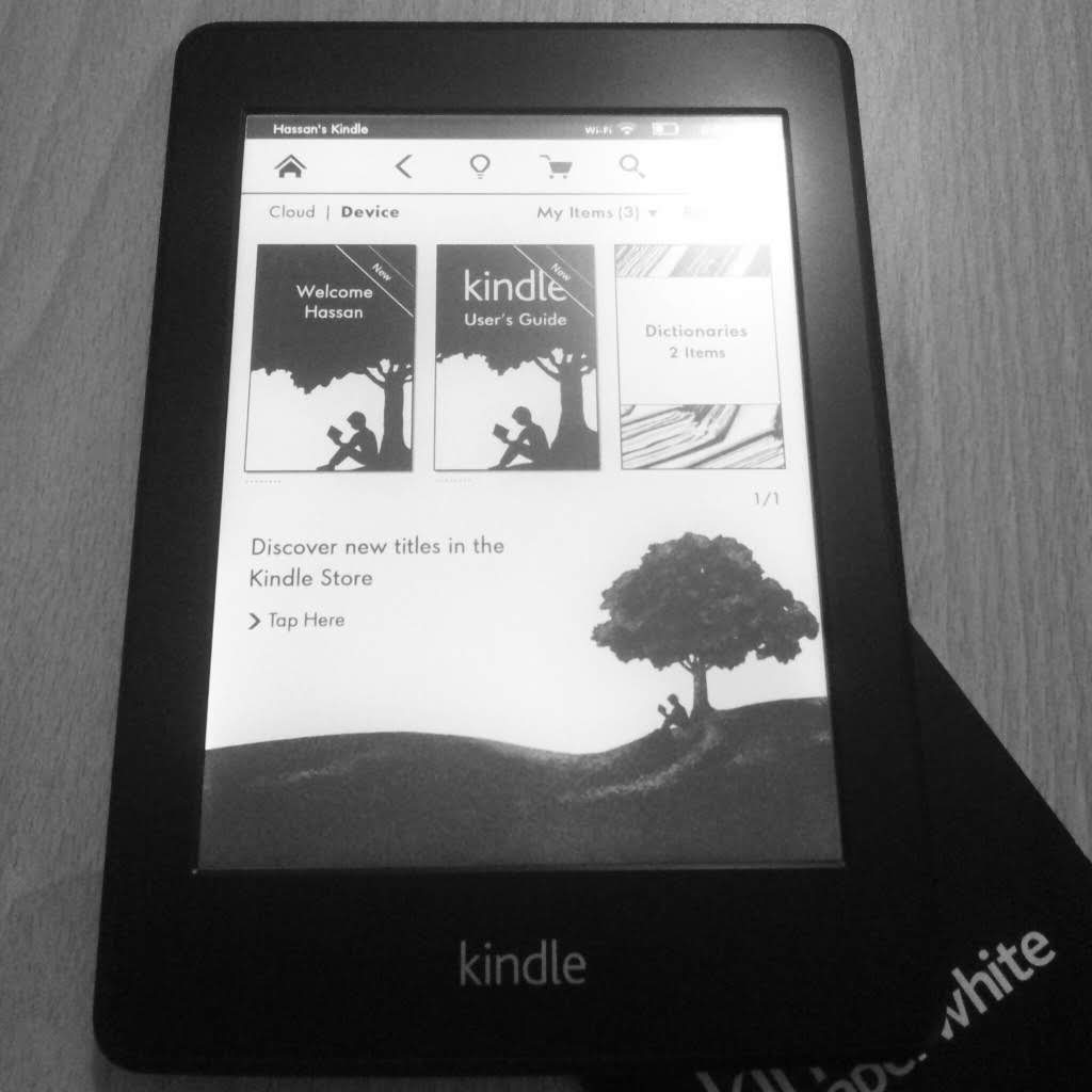 Tampilan home Kindle Paperwhite dalam format cover